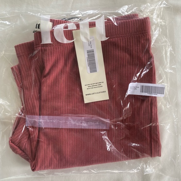 NWT LETT Madrid Ribbed Biker Shorts Terra Cotta Medium - Picture 3 of 7
